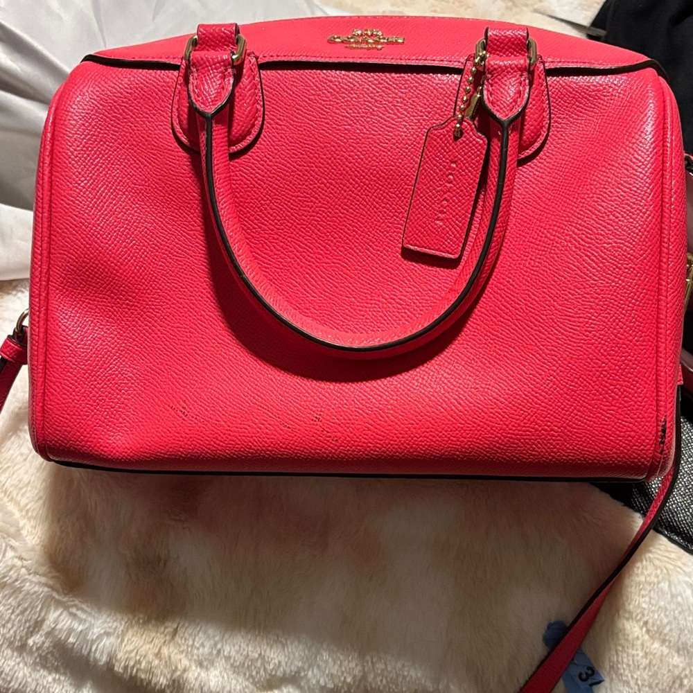 Coach hot pink Leather Satchel
